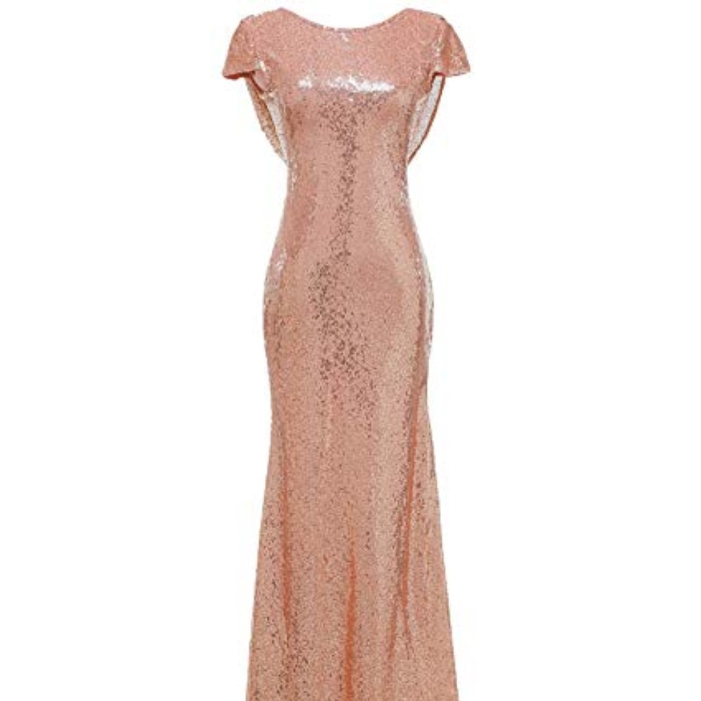 Womens Mermaid Sequined Long Evening Dress Formal